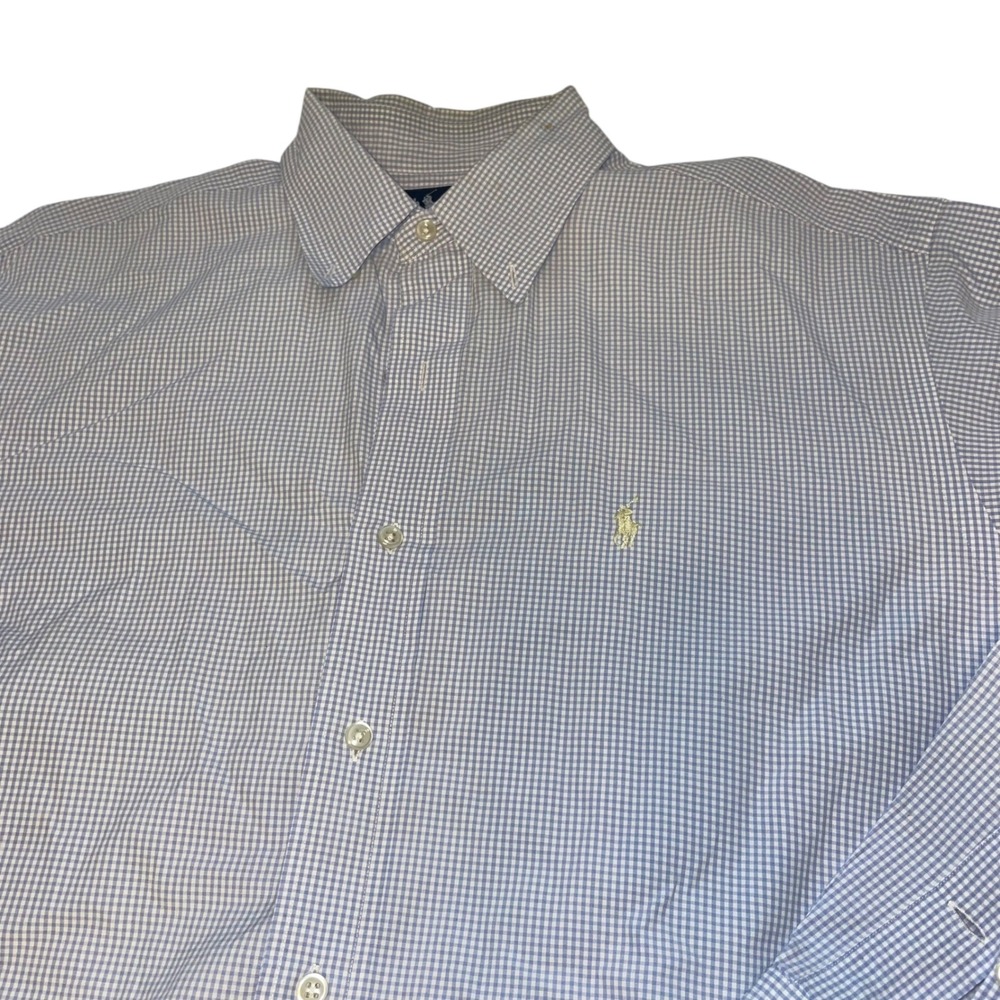Ralph Lauren Gingham Dress Shirt Long Sleeve Button Down Classic Fit‎ Mens M